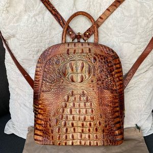 Brahmin Leather Croc Backpack